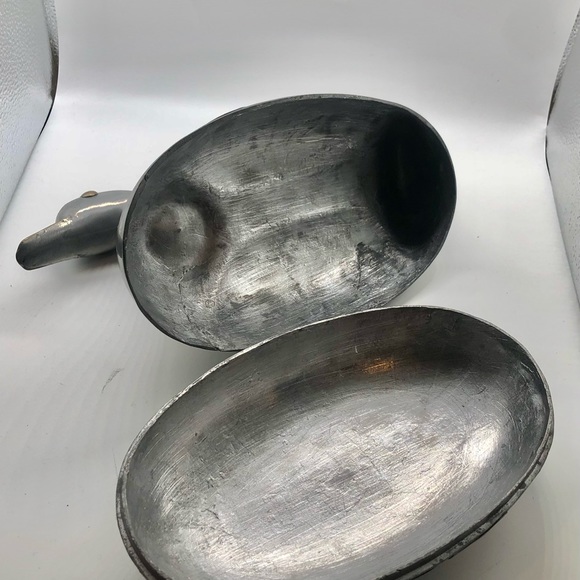 Vintage Pewter and Brass Silver Metal Duck Bowl With Lid Metal Home decor - Picture 4 of 5